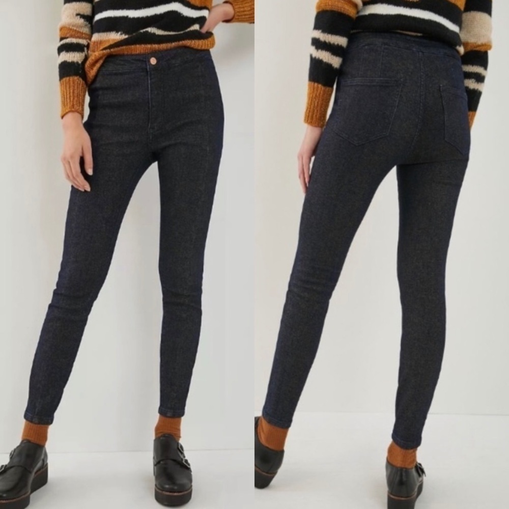 NWT Anthropologie Pilcro High Rise Shimmer Denim Leggings